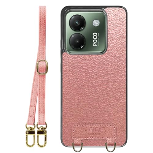 LOOF LUXURY-SHELL SHOULDER �{�v ���U�[ �X�}�z�P�[�X for POCO M7 Pro 5G �p �P�[�X �J�o�[ �X�g���b�v�z�[�� �V�����_�[ �X�g���b�v �X�}�z�V�����_�[ �V���v�� �ϏՌ� ���^ �y�� leather [�t���~��