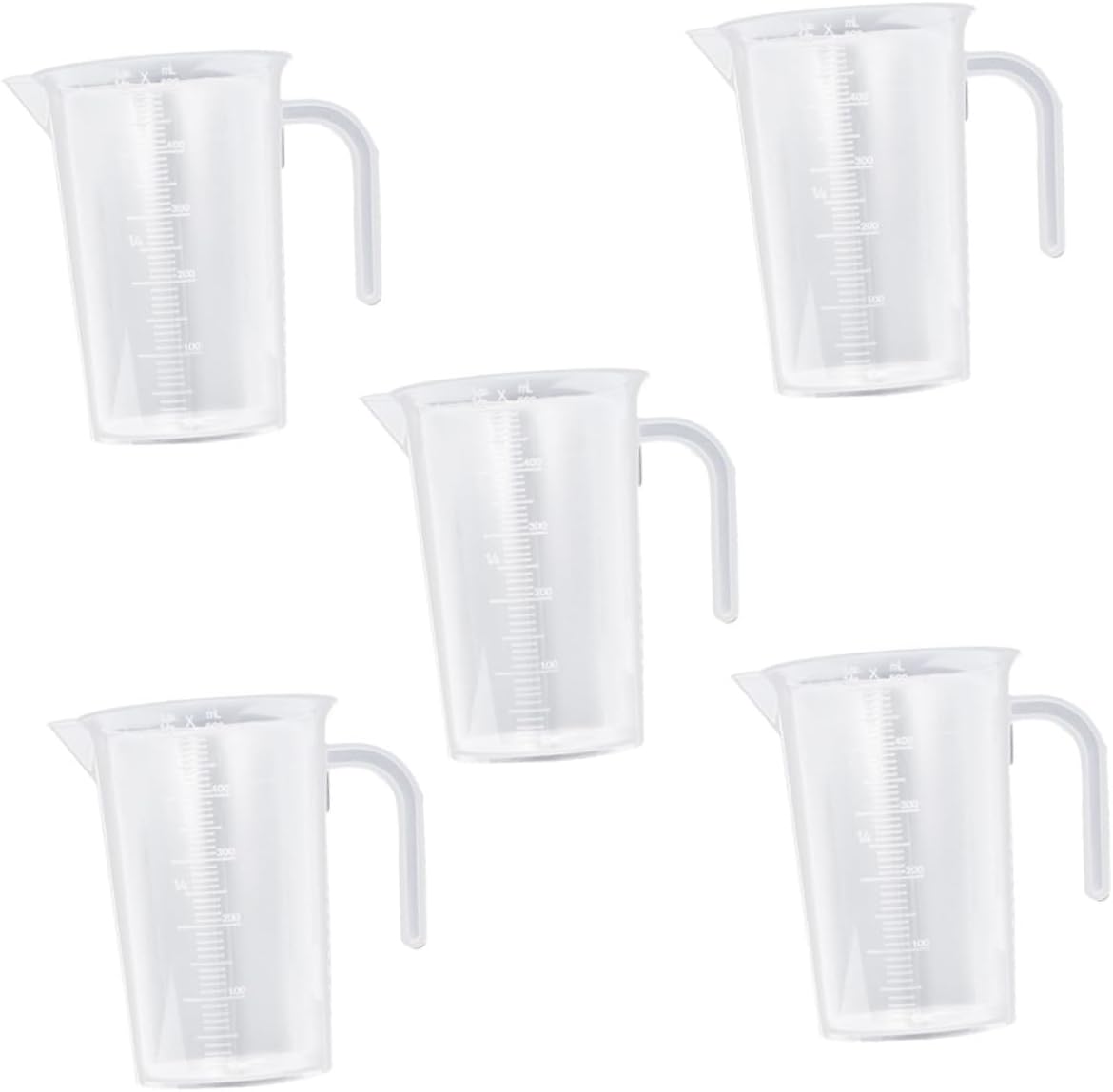 Plastic Measuring Cups Set 5pcs 500ml Thickened Pp Graduated Measuring Jug Kitchen Baking Food-grade for Home Cooking