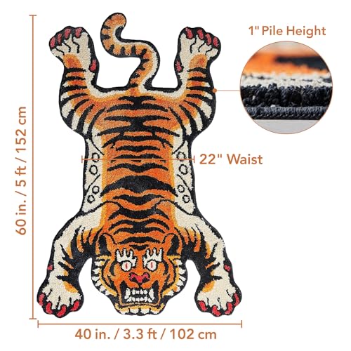 Tapete tibetano suave 5 x 3.3 pies lavable antideslizante miniatura 2