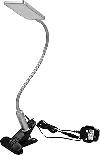 ENUOTEK Touch Dimmable Clip On LED Silver Table Light Desk Lamp Swing Arm Flexible Gooseneck Bed Head Reading Light with Metal Clamp Eye Care Daylight Lighting 5000K 3X Brightness Levels