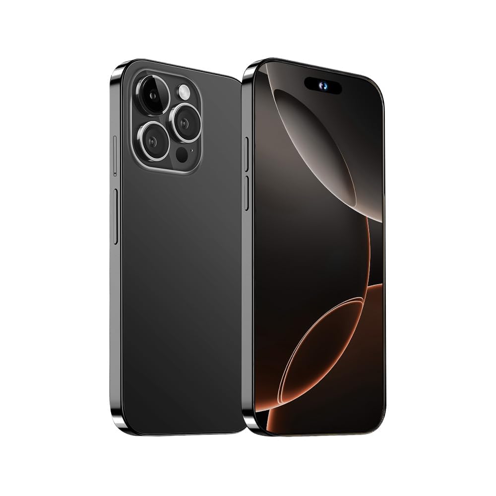 A15 Pro Max 5G Unlocked Smartphone, 6.8 Inch Dispaly Android 14 Cell Phone 6GB+128GB/1TB Expandable, 108MP Camera 6800mAh Dual SIM Android Phone Face ID/GPS/OTG(Black)