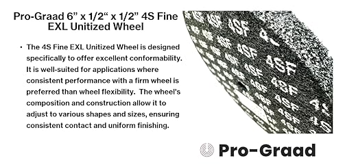 Image of EXL Unitized Wheel, Silicon Carbide, 6 inch Diameter x 1 /2 inch Wide x 1 /2 inch Arbor, 4S Fine | 15849 | (Pack of 1)