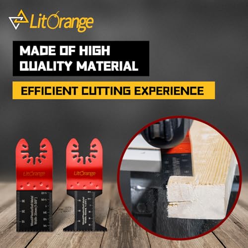 Litorange 20 Pcs Oscillating Saw Blades, Professional Wood/Metal/Plastic Universal Multitool, Quick Release Saw Blades Titanium Oscillating Multitool Blade for Wood, Metal and Hard Material 3 Litorange 20 Pcs Oscillating Saw Blades, Professional Wood/Metal/Plastic Universal Multitool, Quick Release Saw Blades Titanium Oscillating Multitool Blade for Wood, Metal and Hard Material - Image 3