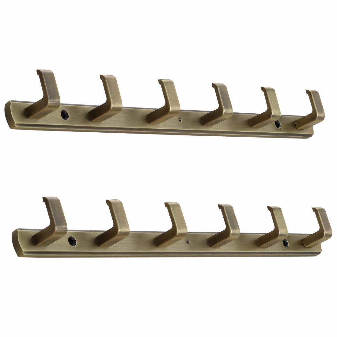 FERIO Zinc 6 Pin Pin Cloth Hanger Door Wall Hooks Rail for Hanging Clothes, Bathroom Cloth Hooks Hanger Door Wall Bedroom Bathroom Robe Hooks (Pack of 2, Brass Antique) (B0B6HSJ8G2) Amazon Price History, Amazon Price Tracker