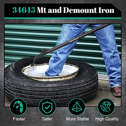 2 PCS Tire Mount and Demount Iron, 34645 Tire Iron, Tire Bars for Semi Tires, Tire Changing Tools, Semi Truck Tire Tools, 37In, 3/4 in, Black - Image 3