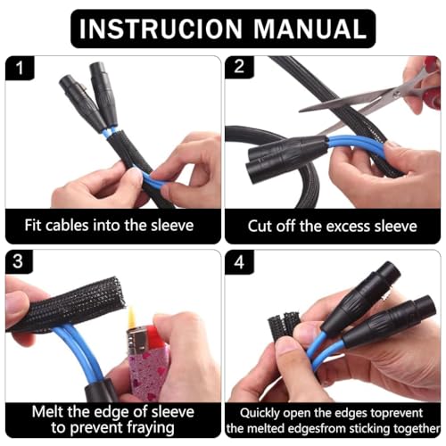 Image of Supvox 6.6ft Cable Organizer Sleeve Split Loom Tube Chew Guard Black