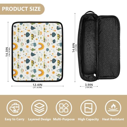 Bolsa organizadora de viaje resistente al calor para herramientas de cabello Nursery Tractors Marble, incluye tapete térmico para planchas y rizadores miniatura 4