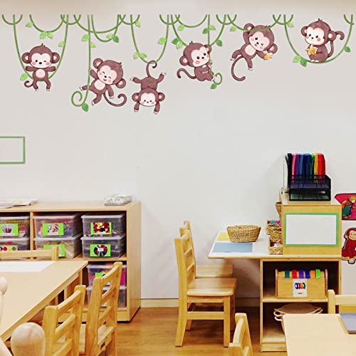 Suplanet Monkey Wall Stickers Jungle Wall Decor Safari Wall Decals For Kids Baby Boys Room Nursery Wall Decor Home Decoration For Bedroom Playroom #TOP5