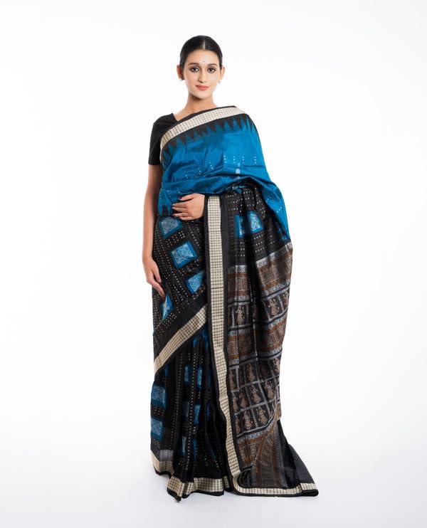 Image of Handmade Pure Bomkai Silk Saree Khandua Natural Silk Ikkat Saree For Women /Ethnic Wear /Traditional Handloom Saree With Regular Blouse (Deepanjali)