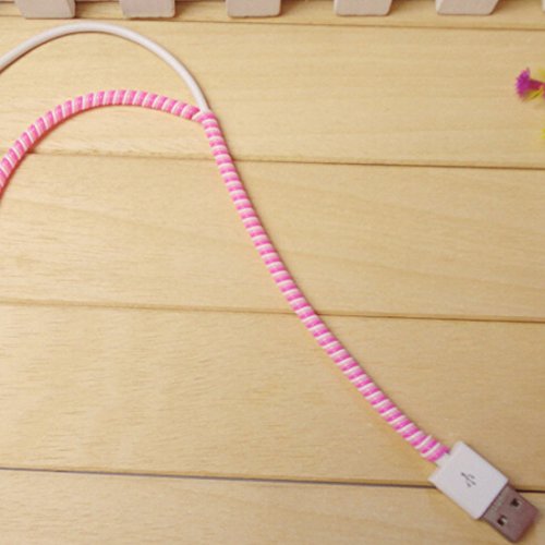 Image of 150cm Universal Multipurpose Creative Spiral Rope Spring Cables Cords Earphones Wraps Winder Line Protectors Cover Organizer (Pack of 3, Random Colors)