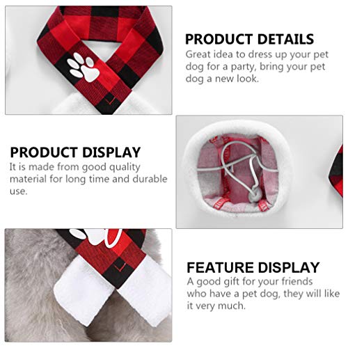 UKCOCO 1 Conjunto de Natal Pet Cachecol Santa Hat Cachecol Set Vermelho E Preto Cachecol Pet Cacheco