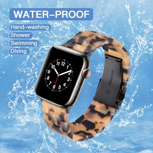 CRIS-BAND Compatible with Resin Apple Watch Bands Series 7/8/9/10/11 46mm 45mm 44mm 42mm for Women,Fancy Strap for iWatch Ultra 3/2 49mm Series 6/5/4/3/2/1/SE3 Slim Light Bracelet Wristband