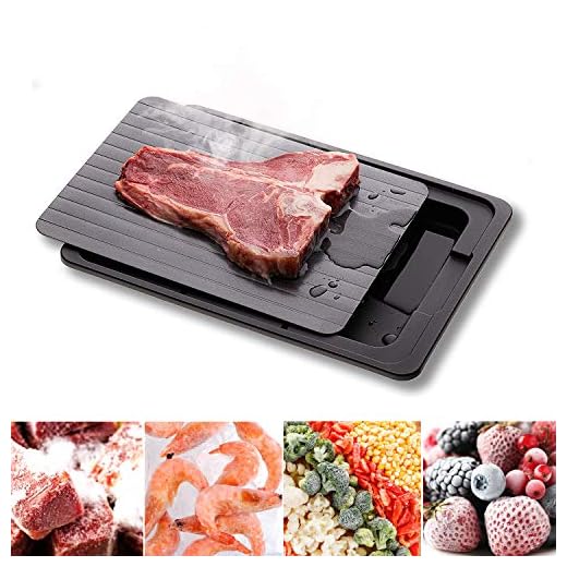 LHOTSE Defrosting Tray & Cutting Board Function Large Thawing Plate for Fast defrosting of Frozen Foods | with drip Tray I Thawing Plate for Fast defrosting | Dishwasher Safe | No Electricity |