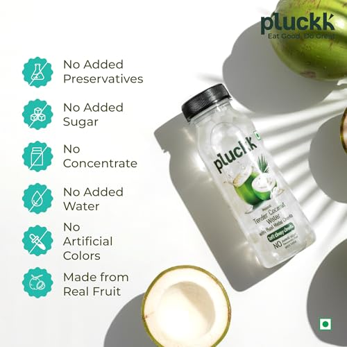 Image of Pluckk 100% Natural Tender Coconut Water with Real Malai Chunks - Hydration With Potassium & Electrolytes, 200 ml |No Preservatives | No Concentrates