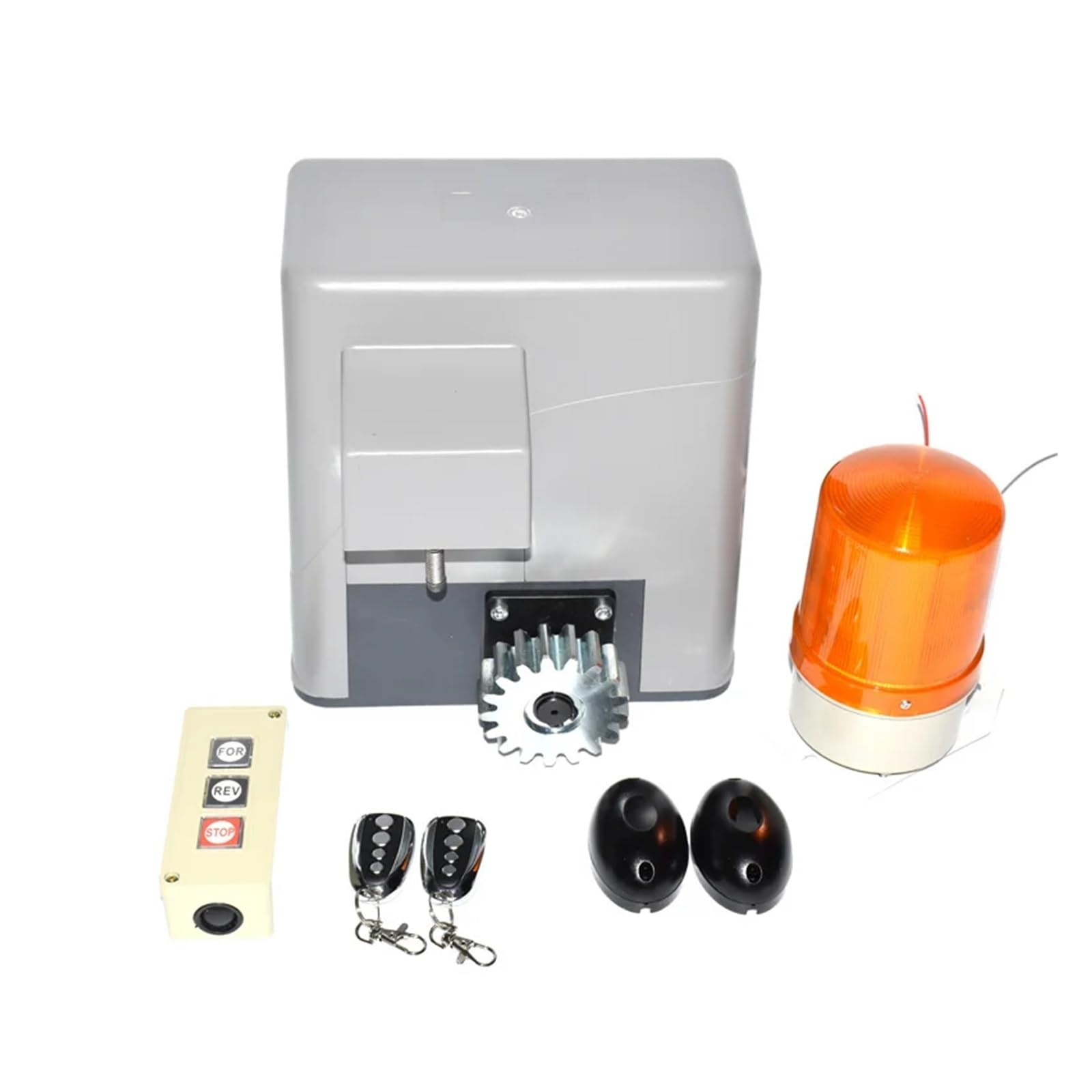 Kit de Motor de puerta corredera de 600kg con 2 controles remotos, operador de puerta, abridor de puerta automático, juego de motorización de puerta remota(Kit2)
