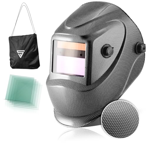 STAHLWERK Automatik-Schweißhelm 3 in 1 Carbonoptik ST-450 RC - Schweißerhelm mit True-Colour für...