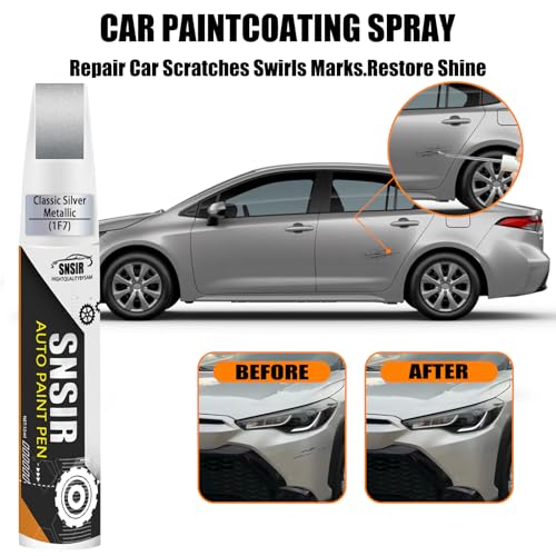 Image of Car Touch up Paint(1F7 Classic Silver Metallic) Compatible with Toyota, Car Paint Pen Scratch Repair Two-In-One Touch Up Paint, Premium Car Scratch Remover for Deep Scratches
