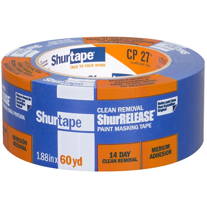 24-Rolls of 1.88” x 60 yds Shurtape 202880 Blue CP 27 ShurRELEASE 14-Day Multi-Surface Painter’s Tape