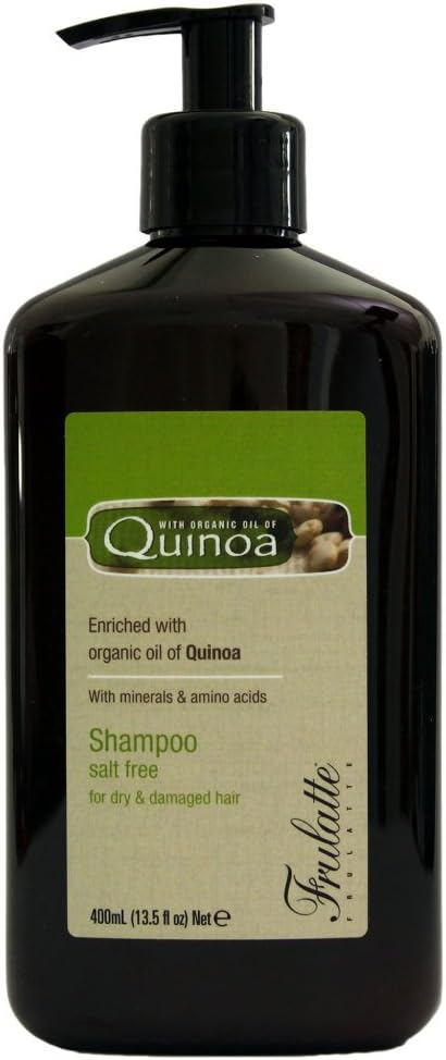 Quinoa Salt Free Shampoo By Frulatte for Dry and Damaged Hair Enriched with Organic Quinoa Oil (13.5 Fluid Ounce)
