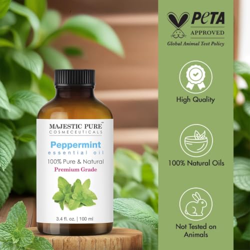 Image of Majestic Pure Peppermint Essential Oil for Diffuser - 3.4 Fl Oz