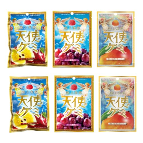 【期間限定】天使のグミ 恵みの濃厚ぶどう味 ＆恵みの蜜りんご味＆褒美の濃厚甘熟マンゴー味 各2袋計6袋セット 話題 セット 人気のサムネイル