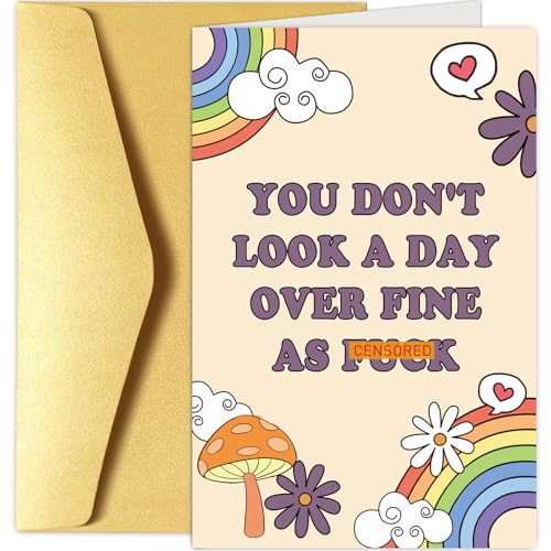 Chenive Funny Birthday Card for Her, Happy Birthday Card for Wife Girlfriend, Rainbows Bday Greeting...