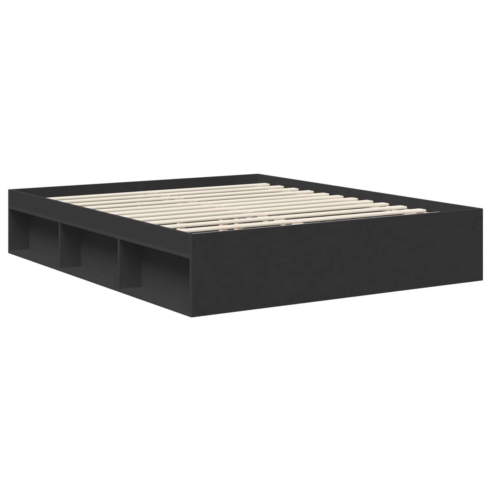 vidaXL Estructura de Cama Negro 160 x 200 cm Madera de Pino Macizo