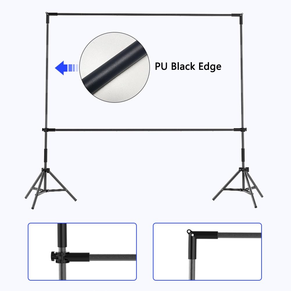 Schermo per Proiettore Portatile Pieghevole da 84" 100" 120" con Treppiede, Schermo per Film da Esterno 16:9 3D 4K HD, Ideale per Serate Cinema(84"(16:9))
