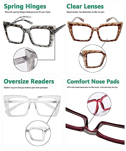 Image of Eyekepper 5-pack Oversized Reading Glasses for Women Fashionable Readers