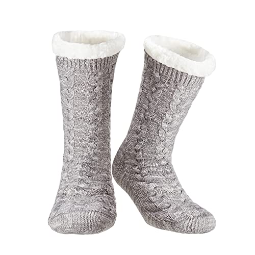 CooTooLa Hüttensocken Damen & Herren - Extra Dicke Kuschelsocken Mit Anti-Rutsch-Sohle Für Kalte Wintertage