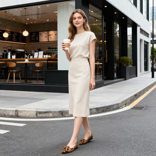 Image of Aomigoct Comfortable Dressy Flats for Women: Cushioned Insole & Lightweight for All-Day Office Comfort - Slip On & Foldable for Working Professional with Bow