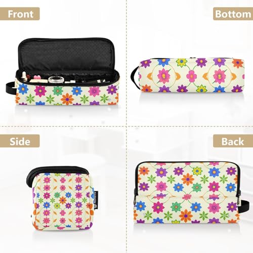 Bolsa de viaje para herramientas de cabello con base resistente al calor, impermeable, con diseño colorido mexicano Talavera floral miniatura 5