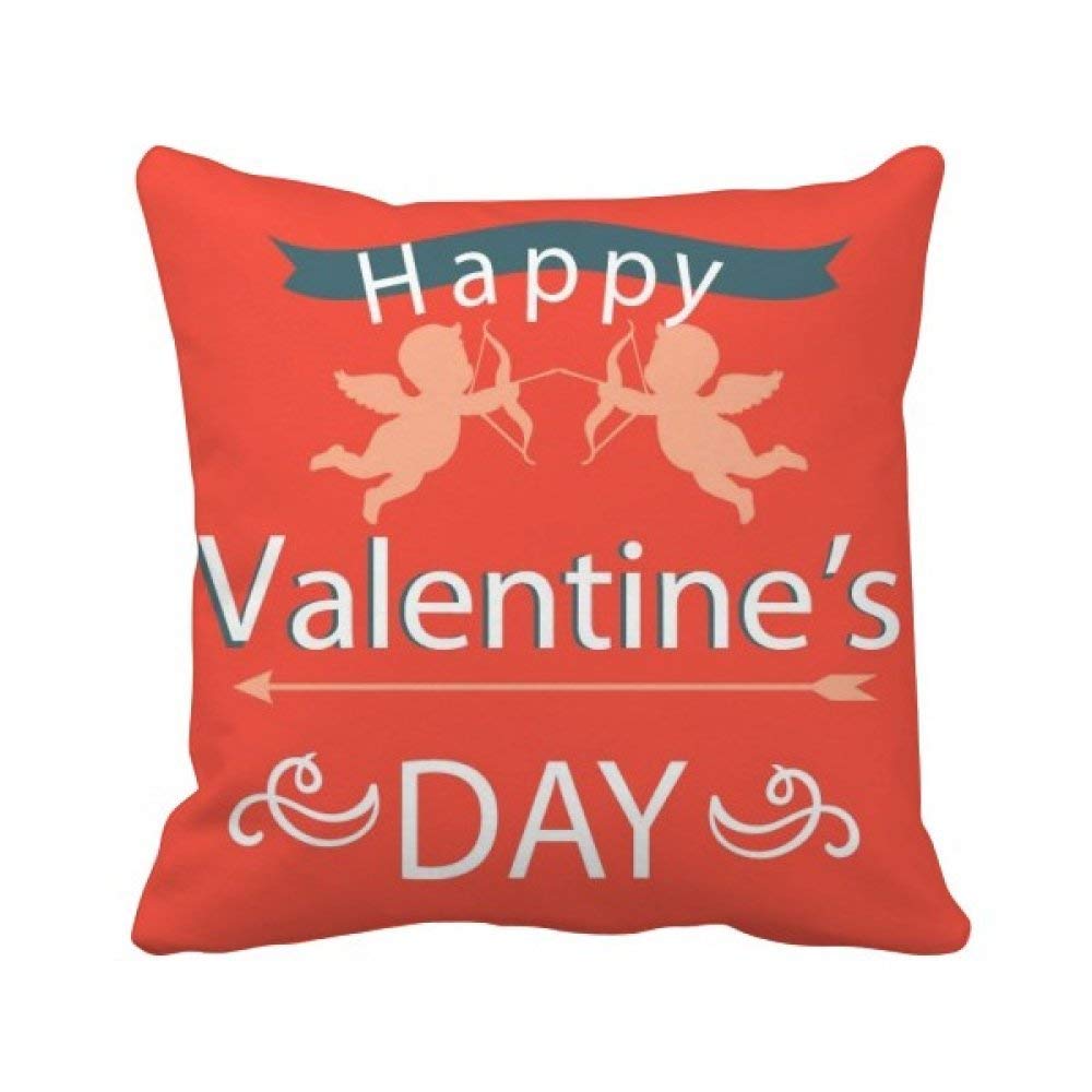 Coussin Anges Saint-Valentin 40x40cm oreiller carré décoratif multicolore pour canapé