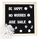 Filz Brief Board 25x25cm Holz Letter Board mit 460 Buchstaben Zahlen und Symbole für Memoboard Hängen in der Familie Küche Büro Hochzeit, Schwarz