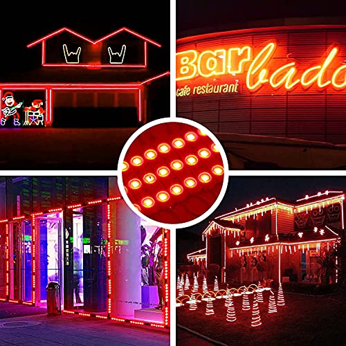 Image of LED Module, 100pcs 49.8 Ft 5730 SMD 150LM Per LED Module IP65 Waterproof Decorative Light for Advertising Signs with Tape Adhesive Backside (Red Light)