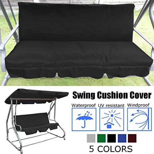 dDanke Patio Swing Cushion Cover Swing Seat Cover Replacement for 3 Seat Swing Chair Dustproof Protection 150X50X10CM, Cover Only (Brown)
