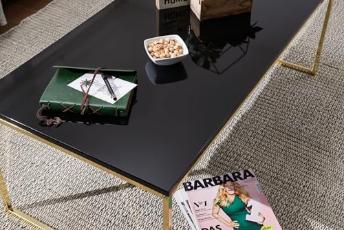 FineBuy Tavolino da caffè Oro e Nero 120x45x60 cm