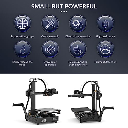CRUX1 FDM 3D-printer met geruisloos metalen plaat-moederbord, dubbele XY-as-geleiderails, zeer nauwkeurige desktop-3D-printer voor beginners, afmetingen 19 x 19 x 18 cm - Afbeelding 4