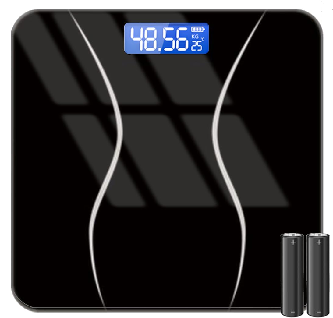 バスキア 体重計 デジタル 薄型 体重管理 電子スケール 強化ガラス