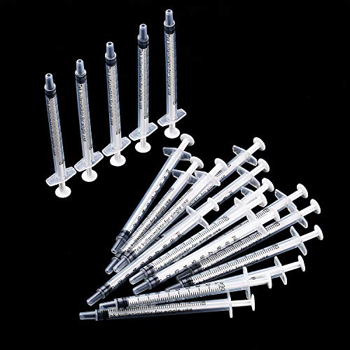 20 packs plastic syringe with measurement suitable for measuring watering refilling 1 ml