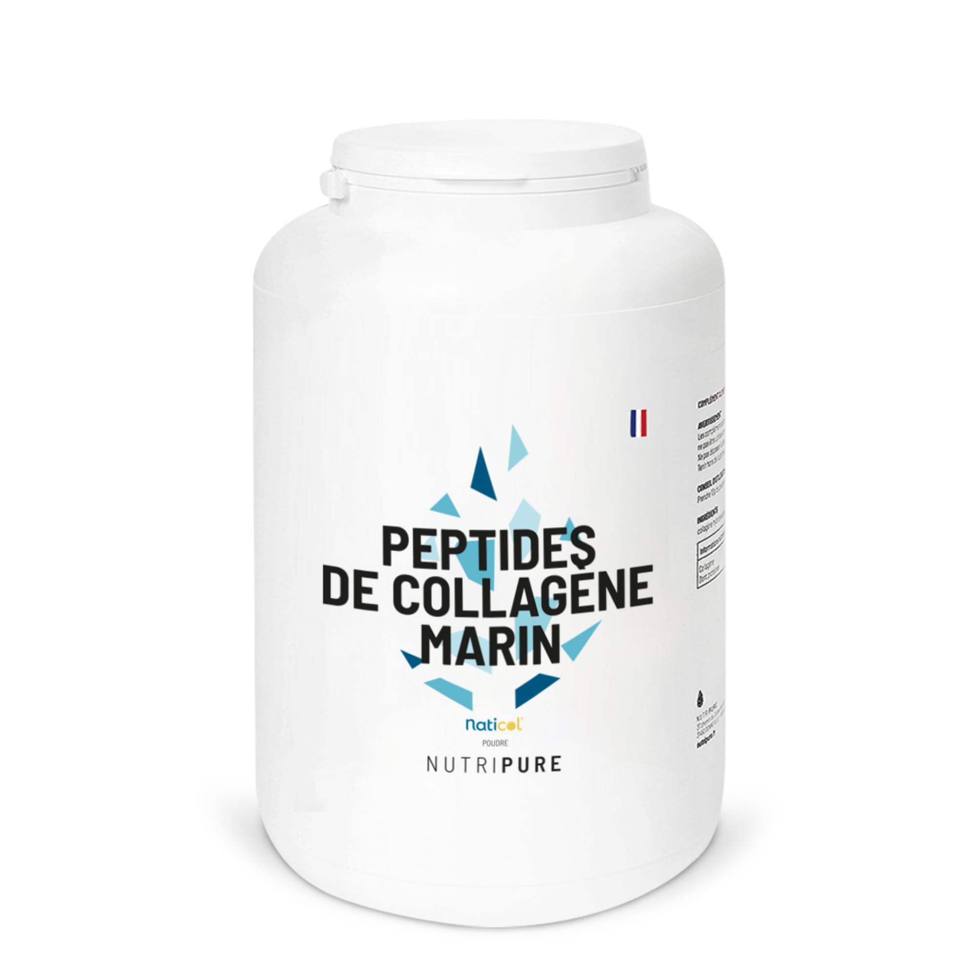 Nutripure | Collagène Marin Sauvage en Poudre | Complément Alimentaire Articulations, Soin des Cheveux & Ongles, Peau | Collagène Marin Hydrolisé | Pot 1,2KG | 4 mois | Goût Neutre | Made in France