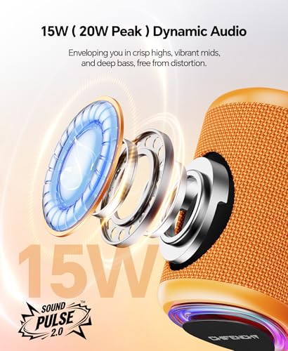 Image of Portable Bluetooth Speaker Beach Essentials: IPX5 Waterproof for Outdoor /Powerful HD Sound /Dynamic Light /All Day Playtime /Wireless BT 5.3 /TWS Pairing, Travel|Camping|Pool Accessorie, School Supplies