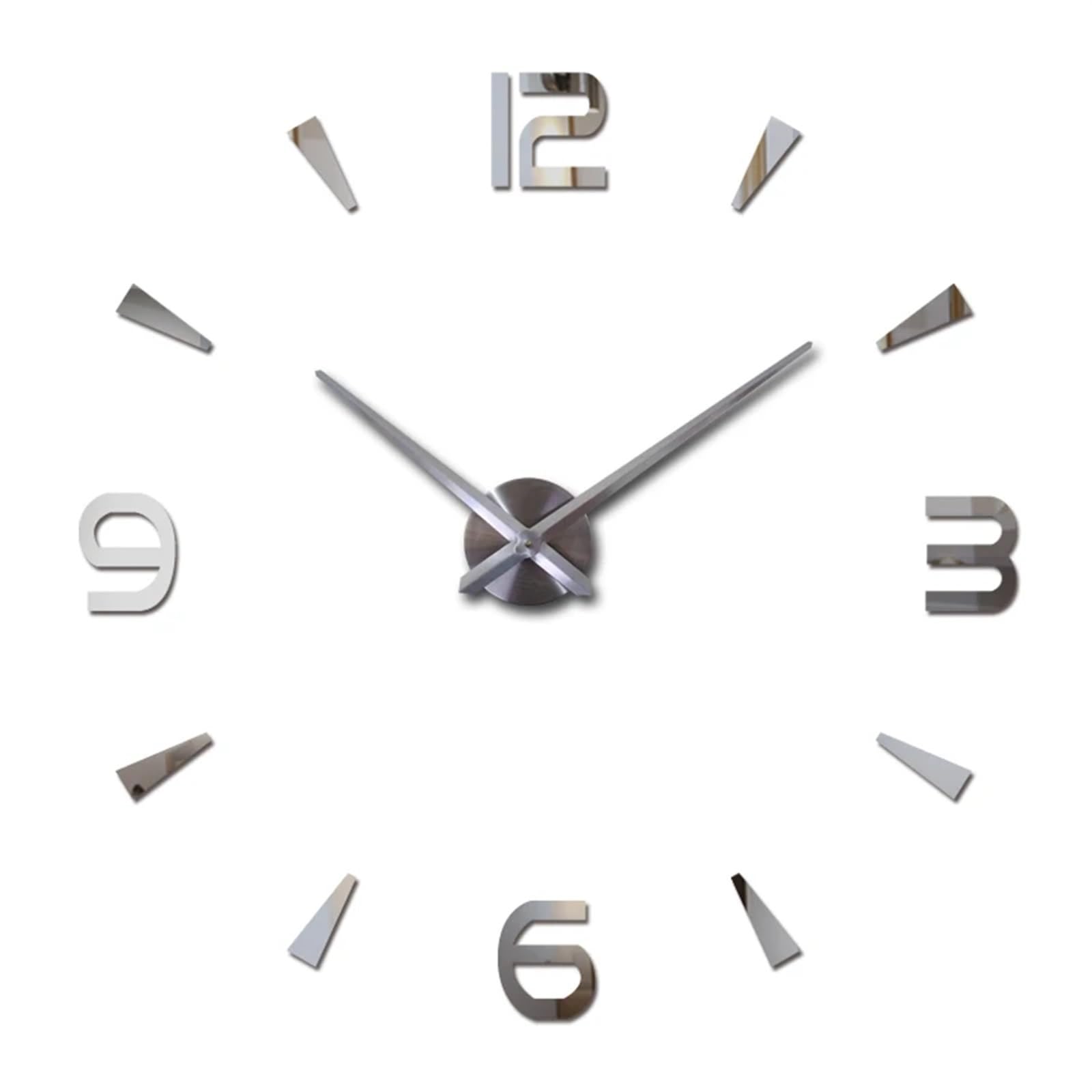 VFDVSWZSA Stylish wall clock, Brief Wall Clock For Living Room Design Mirror Clocks Diy 3d Stickers Large Decorative Quartz Watch(Silver,47 inch)