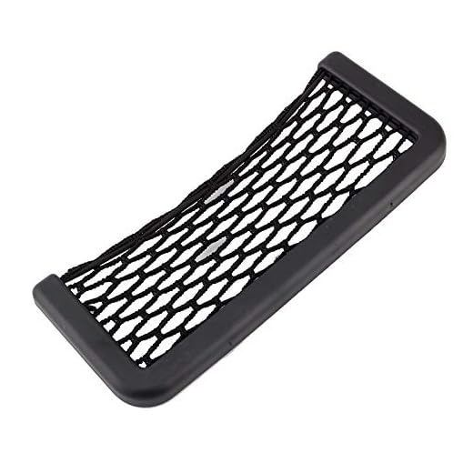Nero con rete mesh bag, auto tronco string bag rete portaoggetti, tasca in nylon elastico Nets Sticky borsa organizer per cellulari, ricarica, sigarette, 20 × 8.5 cm