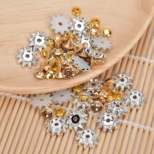 Rebite de roupas de longa vida útil, rebites de diamante de vidro para roupas em forma de girassol,