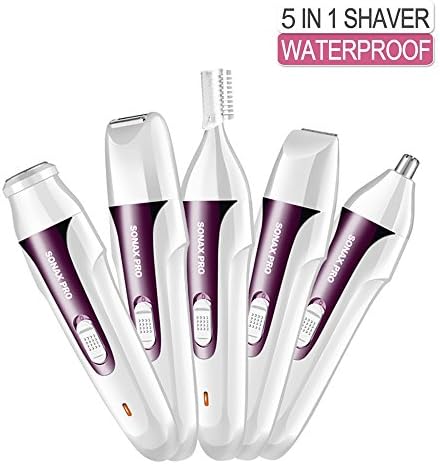 Luxanna 5 in 1 Electric Shaver, Rechargeable Razors Potable Waterproof Hair Removal Epilator, Painless Hair Remover for Face, Body Hair, Eyebrow, Nose/Ear Hair, Bikini Trimmer Shaver for Men and Women