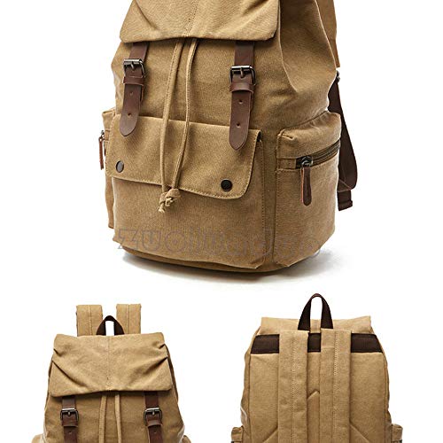 Nolix New canvas bag Backpack computer bag Korean style trendy bag Backpack student bag Travel backpack (dark blue)4