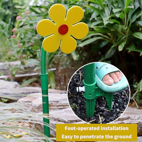 CUTENNIOU Crazy Daisy Sprinkler, Funny Sunflower Water Sprinkler for Lawn Garden Yard Watering, Crazy Dancing Daisy Water Sprinklers for Dogs Outdoor Play - Yellow by CUTENNIOU - Used condition - Image 5