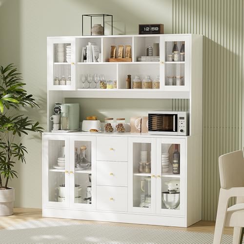 VOWNER Large Kitchen Hutch Cabinet, Kitchen Pantry Storage