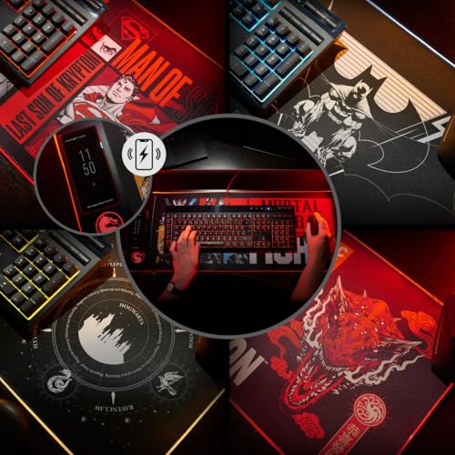 Power Idolz Alfombrilla Gaming XL RGB con Cargador Inalámbrico 15W – DC Comics Batman – Superficie Antideslizante y Resistente a Derrames - imagen 6